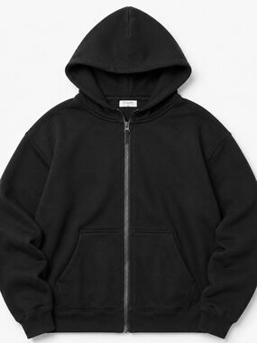 Comfrt Black Oversized Full Zip Hoodie Size Medium